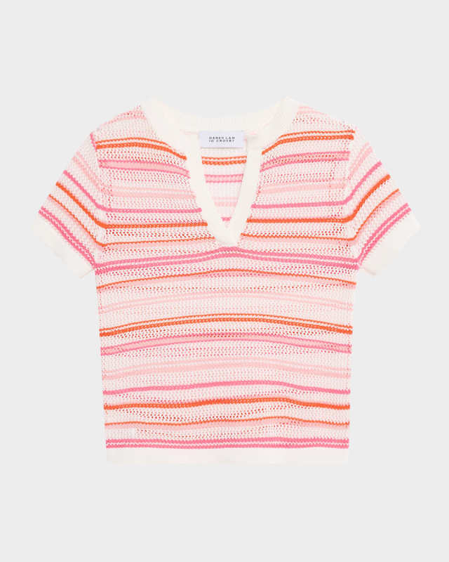 Andy Corded Mesh Split-Neck Sweat